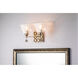 Star 2 Light 16 inch Silver leaf Bath Light Wall Light in Silver Leaf with Antique